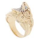 9ct Yellow Gold Cubic Zirconia Saddle Ring
