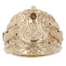 9ct Yellow Gold Patterned Saddle Ring