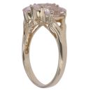 9ct Yellow Gold Pink Cubic Zirconia Three Stone Ring
