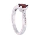 9ct White Gold Garnet and Diamond Pear Ring