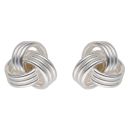 Silver Knot Stud Earrings By Icesia