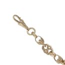 9ct Yellow Gold Patterned Tulip and Stars Bars Bracelet 9"