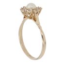 9ct Yellow Gold Pearl and Cubic Zirconia Cluster Ring