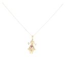 9ct Yellow Gold Stone Set Ragdoll Pendant And Chain 18"