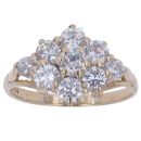 9ct Yellow Gold Cubic Zirconia Cluster Ring
