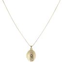 Gold Plated Silver Floral Locket and Chain 18"