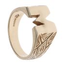 9ct Yellow Gold M Initial Signet Ring