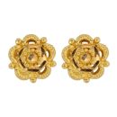 22ct Yellow Gold Floral Stud Earrings
