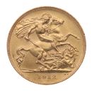1912 George V Large Head UK Half Sovereign Coin