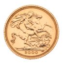 2000 Elizabeth II Fourth Portrait UK Half Sovereign Coin
