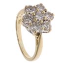 18ct Yellow Gold 1.50ct Brilliant Cut Diamond Daisy Cluster Ring
