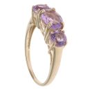 9ct Yellow Gold Amethyst Three Stone Ring