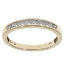 9ct Yellow Gold 0.25ct Brilliant Cut Diamond Half Eternity Ring