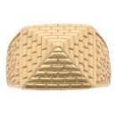 Silver Gold Plated Pyramid Ring
