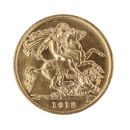1912 George V Large Head UK Half Sovereign Coin