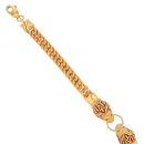 22ct Yellow Gold Duo Lion Bracelet 8"