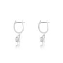 Silver Platinum Plated 1.50ct Lab Grown Diamond Huggie Drop Earrings