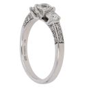 18ct White Gold 1.00ct Brilliant Cut Diamond Trilogy Ring