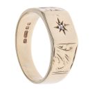 9ct Yellow Gold 0.05ct Diamond Signet Ring