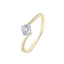 9ct Yellow Gold Diamond Illusion Solitaire Ring G VS And Lab Grown