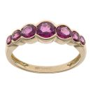 18ct Yellow Gold Garnet Seven Stone Ring