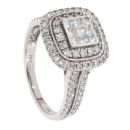 18ct White Gold 1.00ct Diamond Cluster Ring