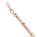 9ct Rose Gold Stars and Bars Bracelet 6.5"