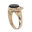9ct Yellow Gold Onyx Fancy Buckle Ring