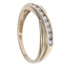 9ct Yellow Gold Cubic Zirconia Crossover Ring