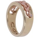 9ct Yellow and Rose Gold 0.05ct Diamond Cariad Hearts Clogau Ring
