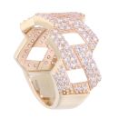 9ct Yellow Gold Cubic Zirconia Curb Link Ring