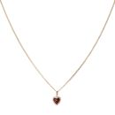 9ct Yellow Gold Garnet Heart Pendant and Chain 16"