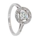 18ct White Gold Diamond Halo Solitaire Ring by Anya Belle