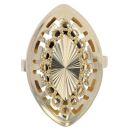 14ct Yellow Gold Patterned Oval Fancy Ring