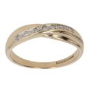 9ct Yellow Gold 0.05ct Brilliant Cut Diamond Crossover Ring