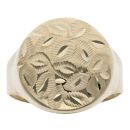 14ct Yellow Gold Circular Leaf Patterned Fancy Ring