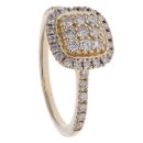 9ct Yellow Gold 0.60ct Brilliant Cut Diamond Cluster Ring