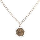 9ct Yellow Gold 1907 Edward VII Half Sovereign Coin Pendant and Chain 20"
