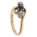 18ct Yellow Gold 0.01ct Diamond and Sapphire Ring