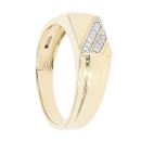 9ct Yellow Gold 0.05ct Two Row Diamond Signet Ring