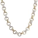 9ct Yellow Gold Cubic Zirconia Belcher Chain 20"