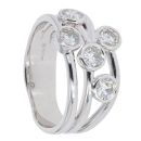 18ct White Gold Diamond Bubble Five Stone Ring by Anya Belle