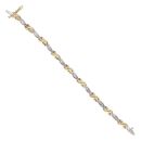 18ct Yellow and White Gold 1.20ct Baguette Cut Diamond Bracelet 6.5"