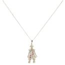 9ct Yellow Gold Multi Gemstone Clown Pendant and Chain 18"