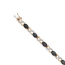 9ct Yellow Gold 0.15ct Diamond and Sapphire Bracelet 7"