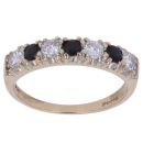 9ct Yellow Gold Sapphire and Cubic Zirconia Ring