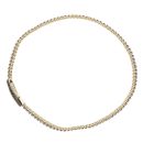 14ct Yellow Gold Monaco Black Cubic Zirconia Pave Bracelet 8"