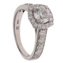 14ct White Gold 1.60ct Brilliant Cut Diamond Cluster Ring