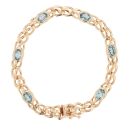 9ct Yellow Gold Blue Topaz Bracelet 7"