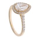 9ct Yellow Gold 1.75ct Pear And Brilliant Cut Lab Grown Diamond Cluster Ring